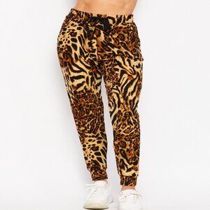 Women's Super Soft Animal Print Drawstring Joggers w/Pockets Poly/Spandex S-XL